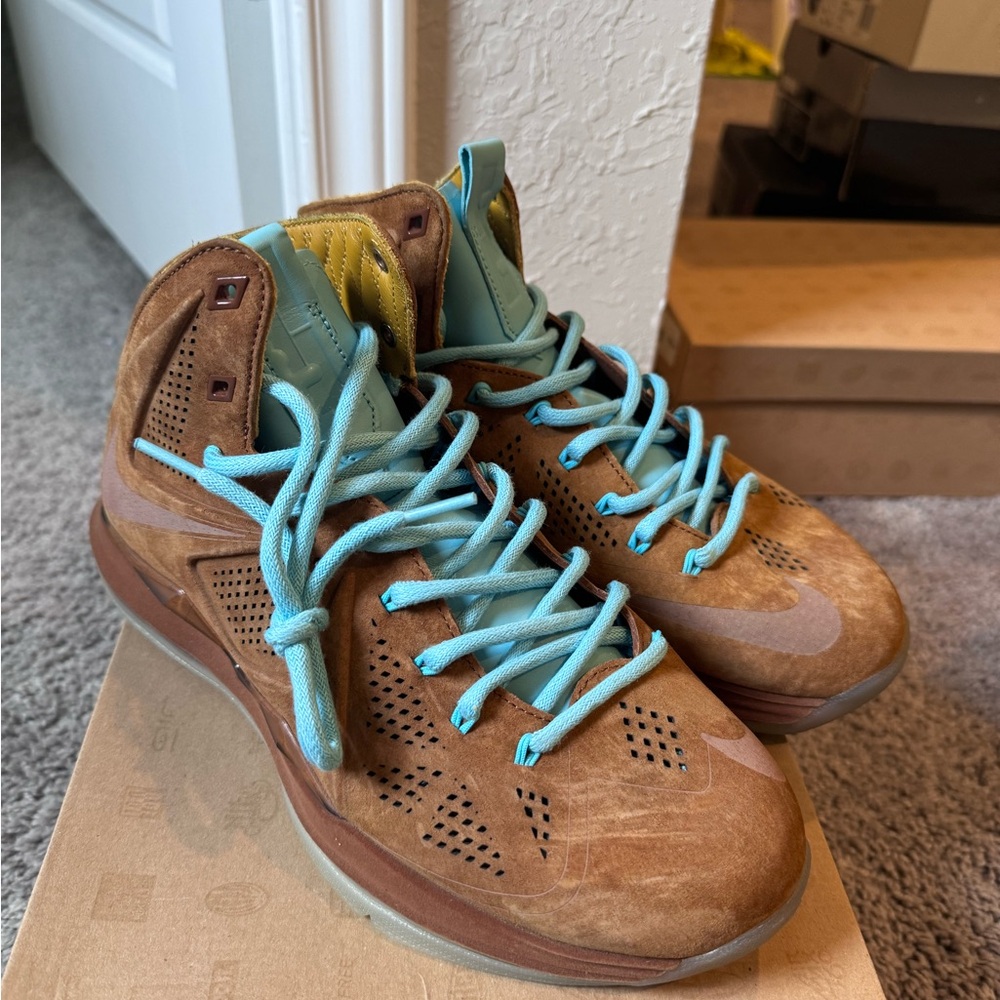 Nike lebron x 10 ext qs suede lifestyle basketball sneakers sz 8 - Picture 4 of 8